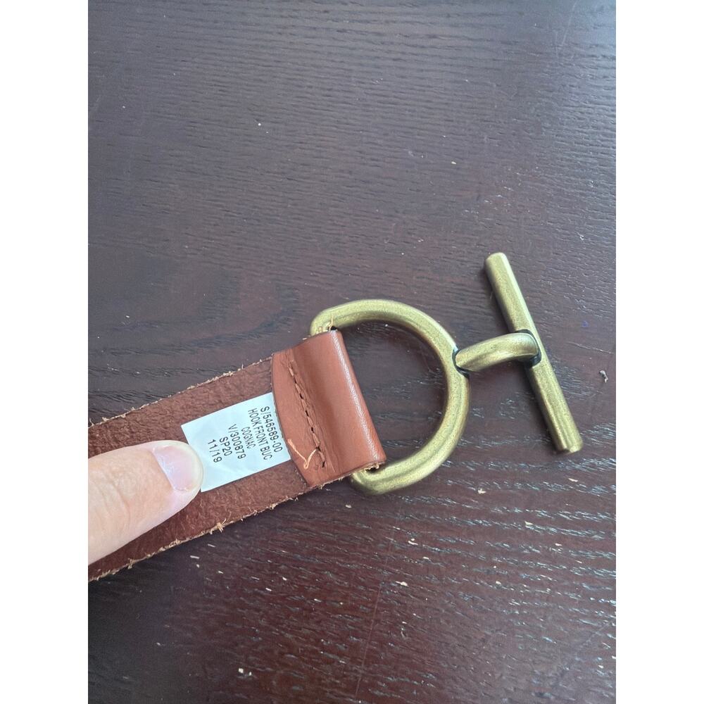 Gap Belt Brown Cow Leather Adjustable Unique Hook Front Buckle Cognac - Picture 6 of 6